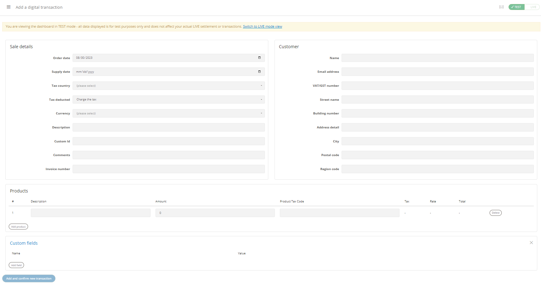 Manual Transaction UI