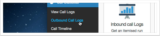 Select Outbound Call logs from the menu