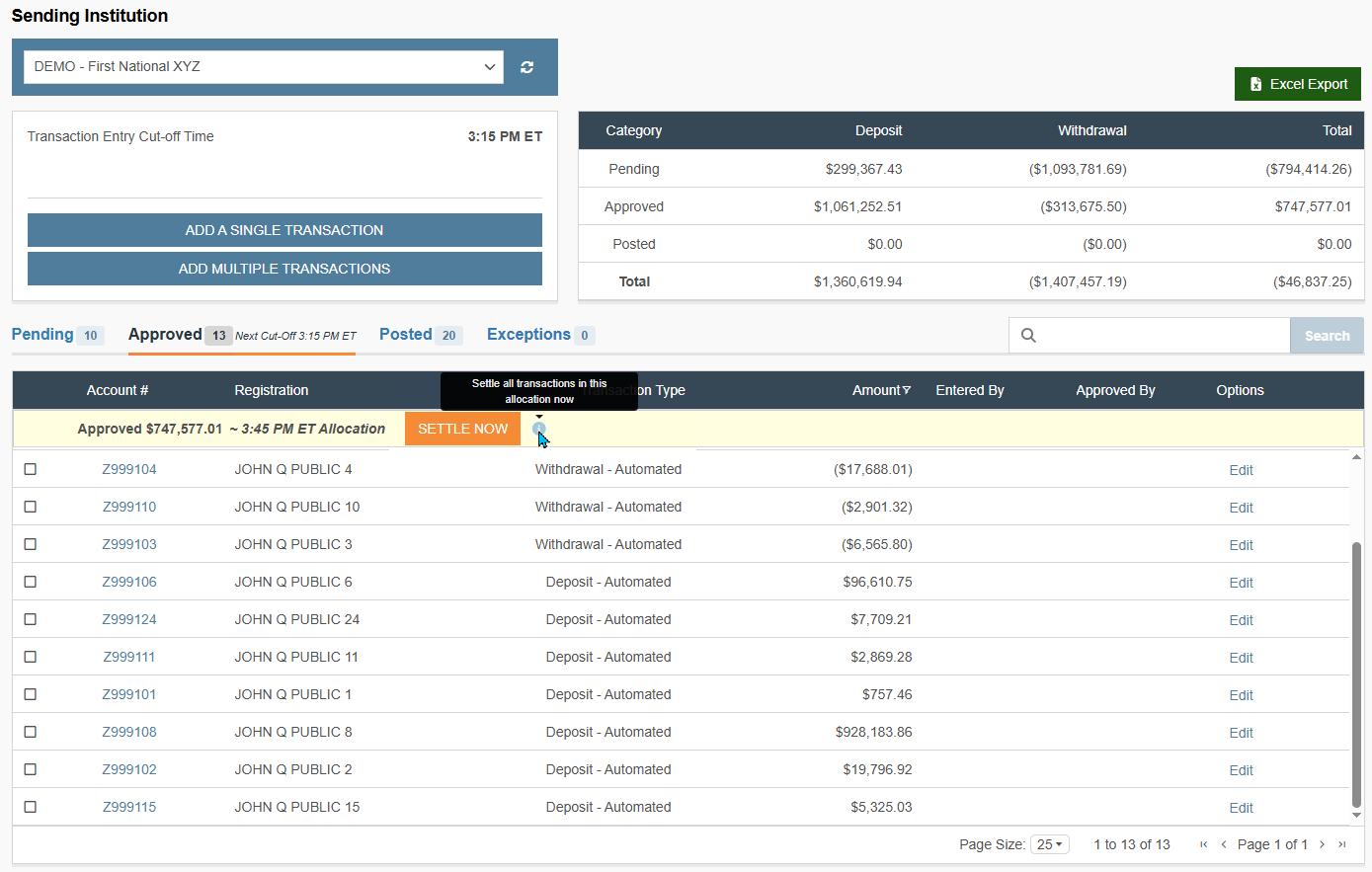 Automated Transactions