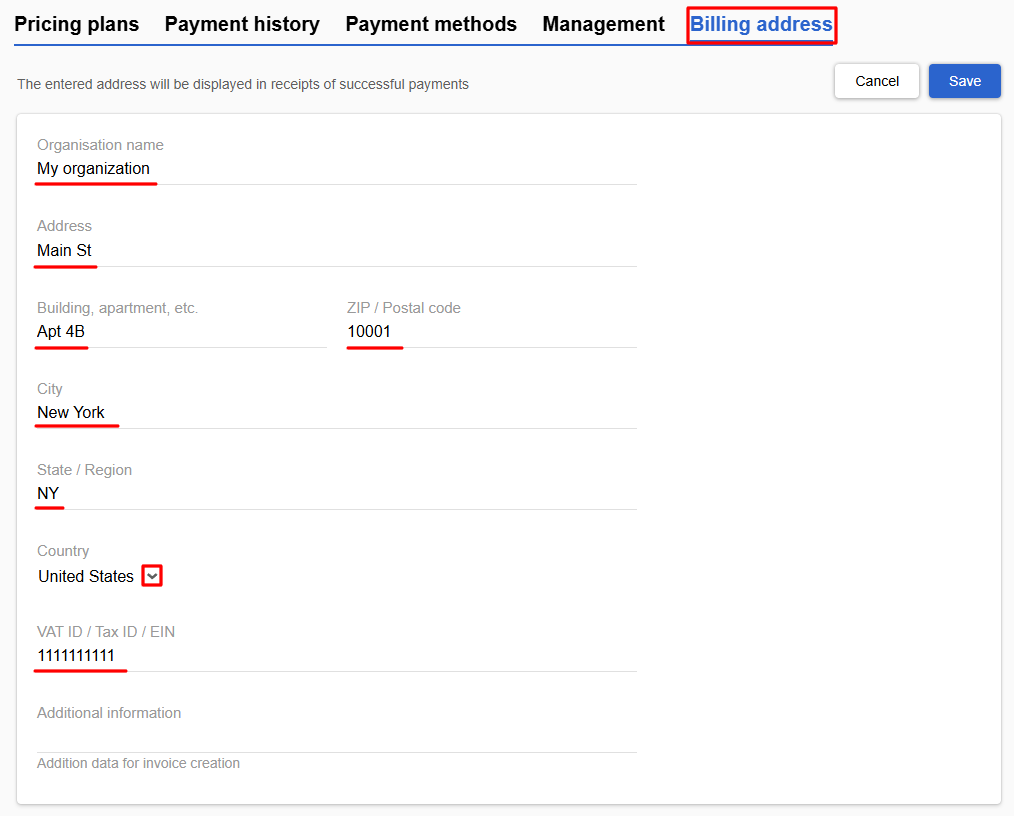 Billing Address