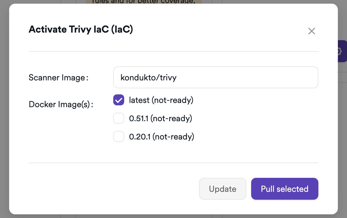 Trivy IaC settings
