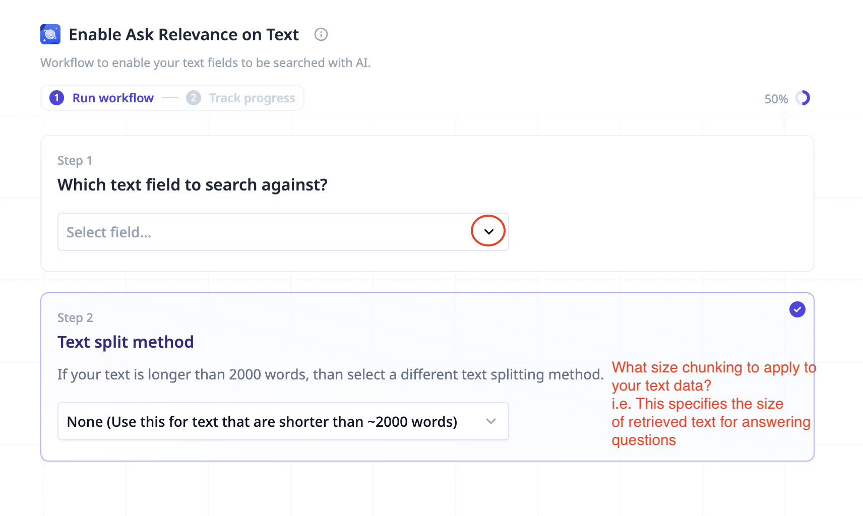 Relevance AI - Enable Ask Relevance set up wizard