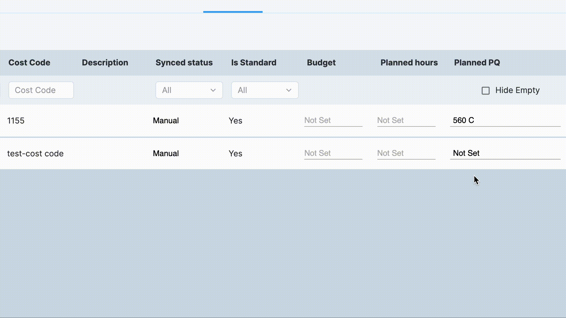 Adding Planned PQ