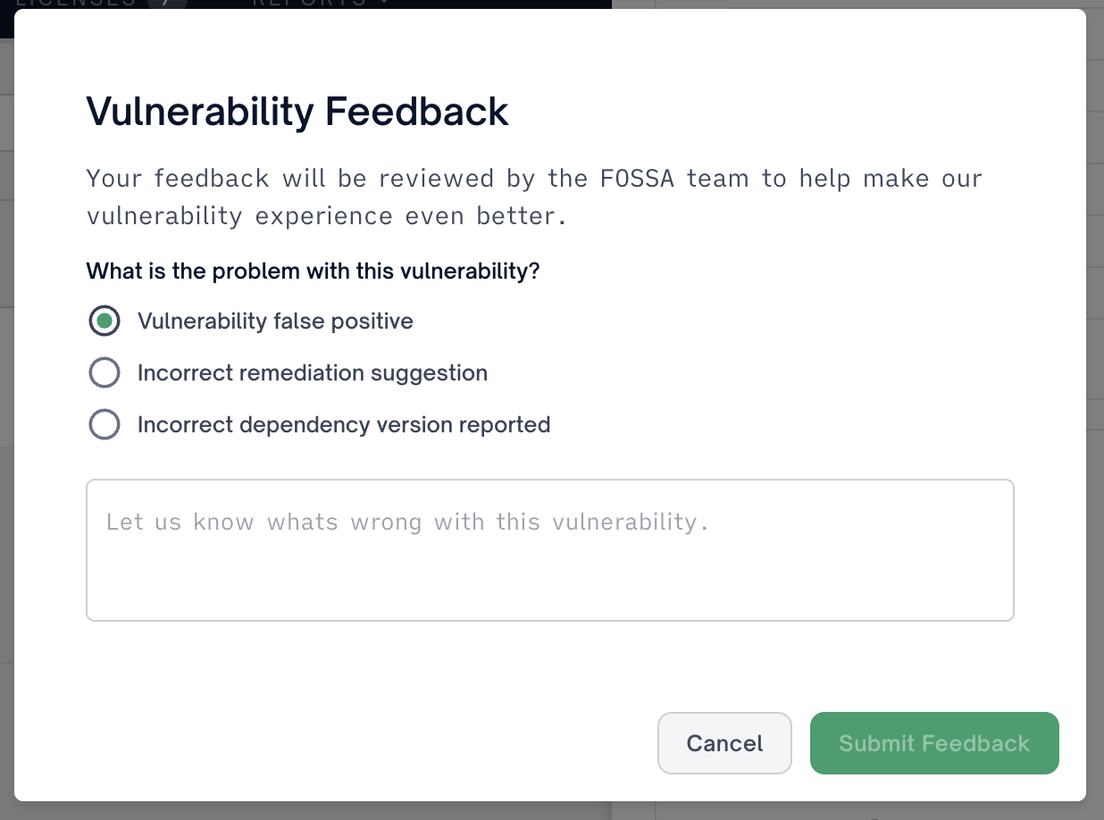 Report data issue with vulnerability
