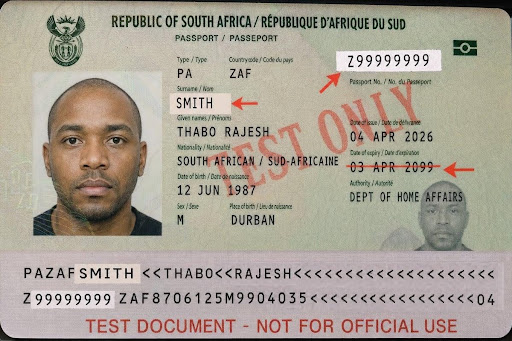 south-africa-passport-tampered-test.jpg Expected: tampered · Image: single side