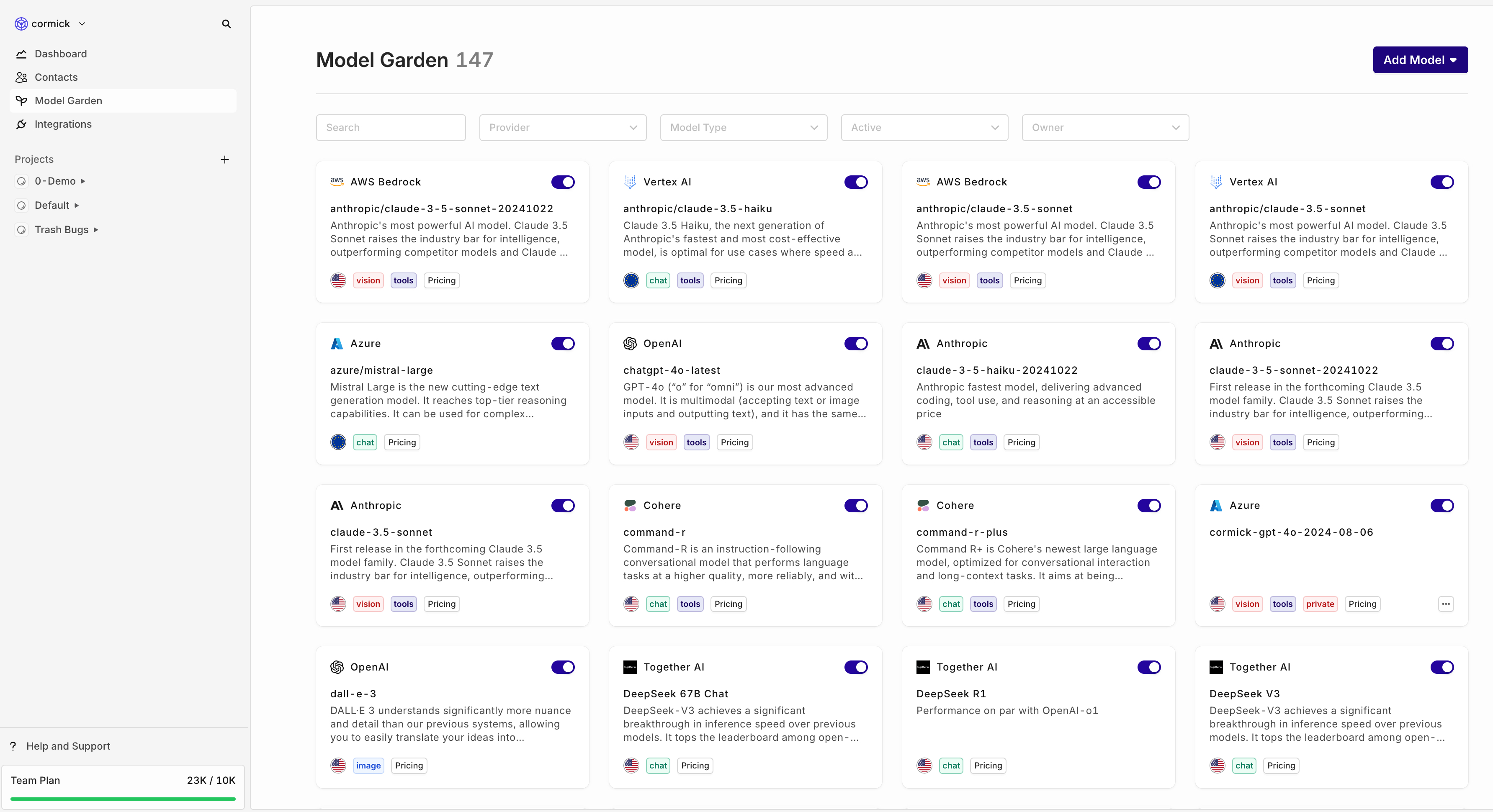 **orq.ai** lets you use a wide variety of models to fit your business needs.