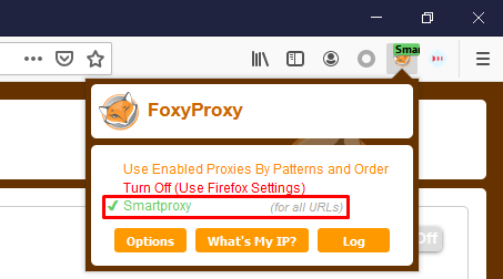 FoxyProxy – select Smartproxy on Firefox