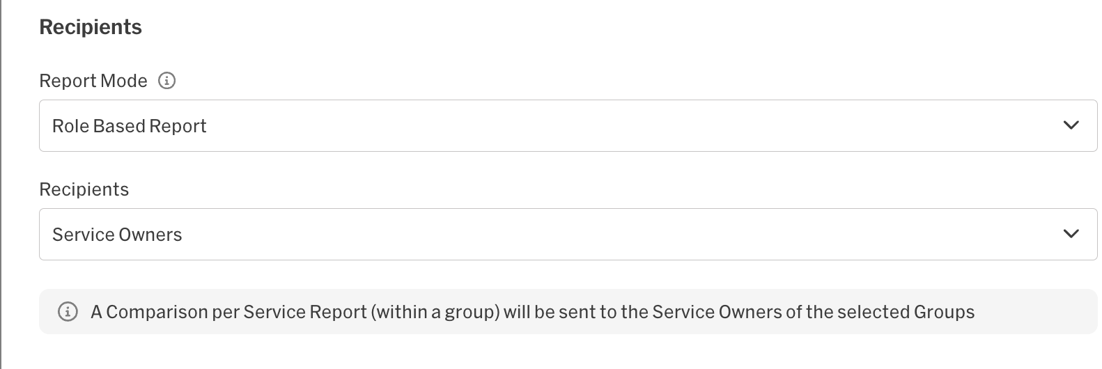 Role Based Report configuration example with output indication