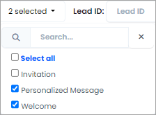 Screenshot of selecting personalized messages for specific templates