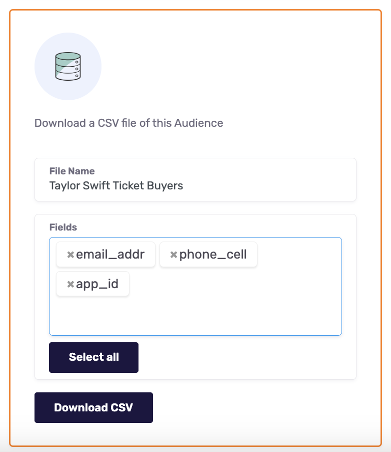 CSV Export with Fields Selected