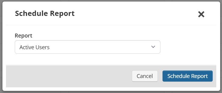 Report selection screen