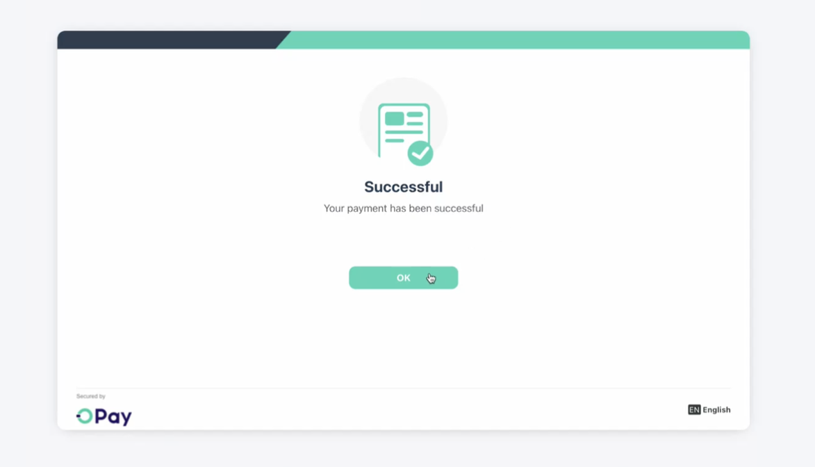 5\. Payment completed