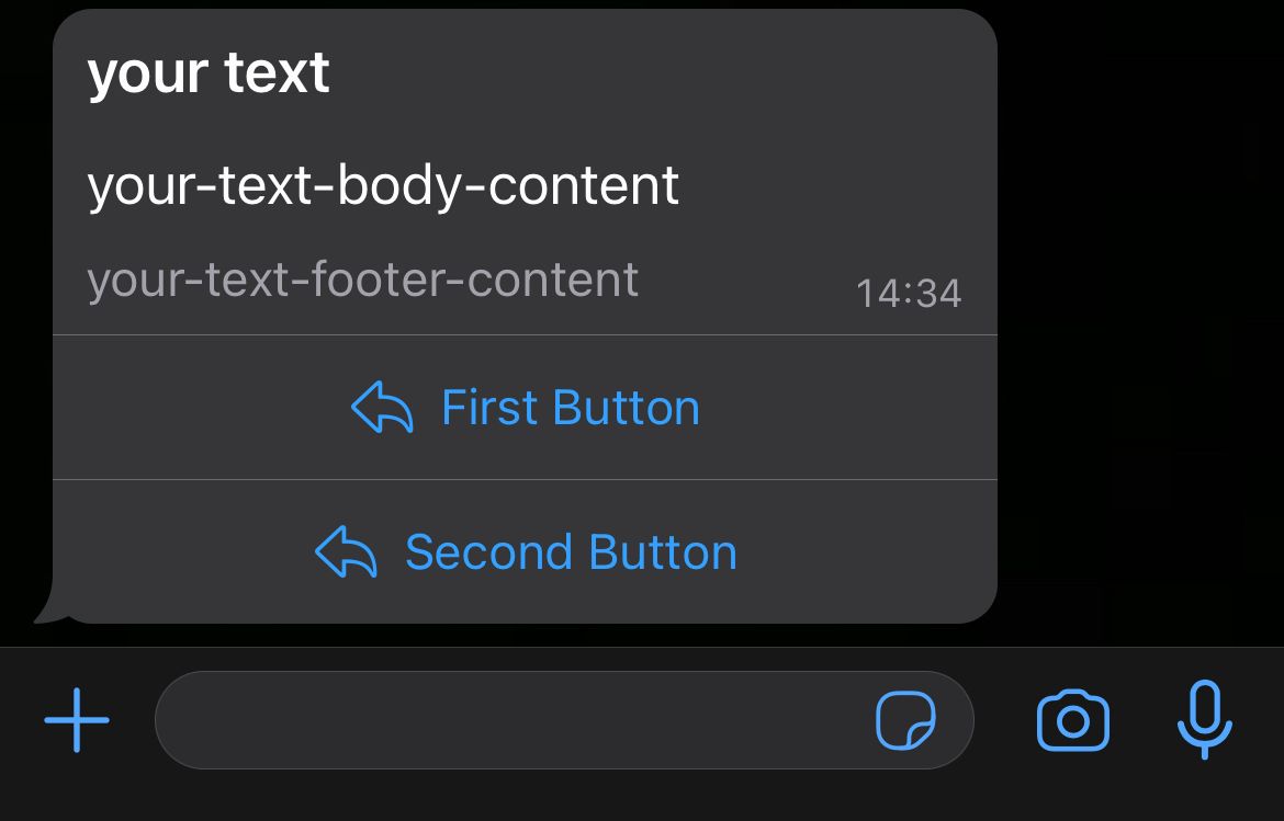 Interactive reply button message