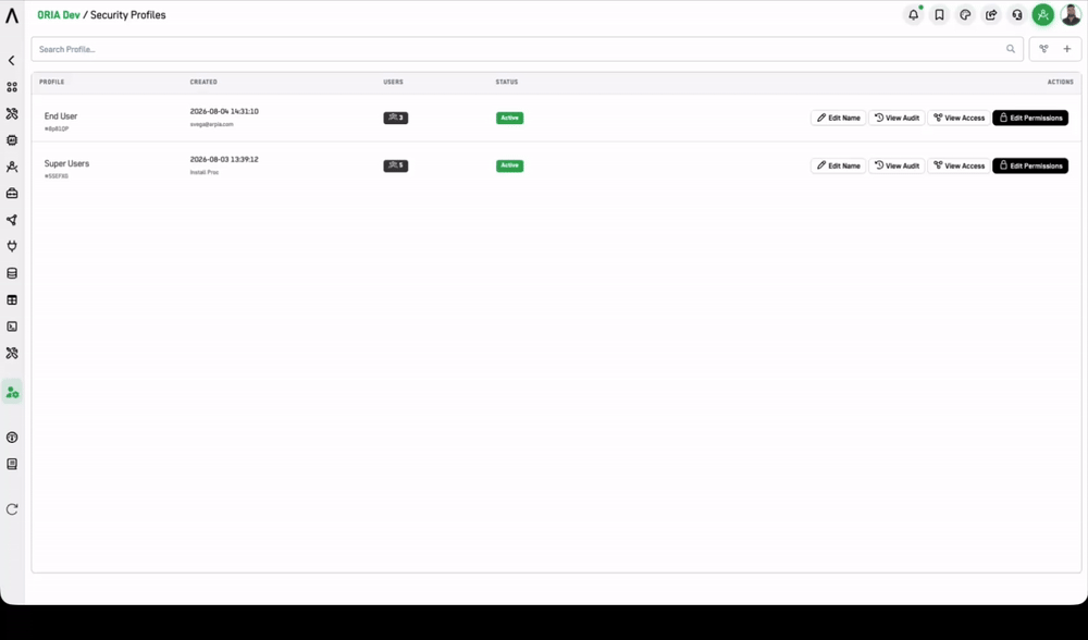 Add profile button