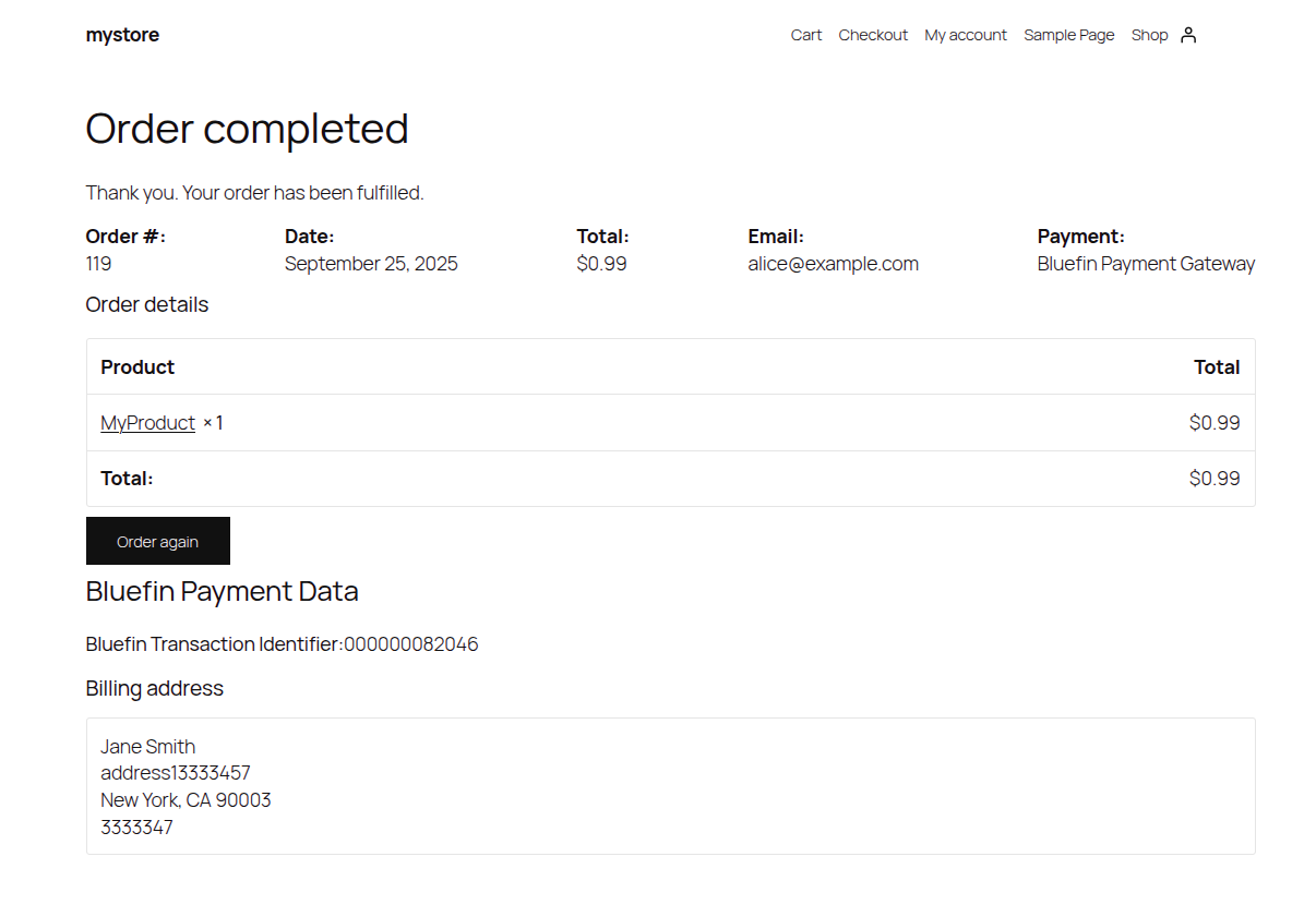 Shipping Disabled | Order Example