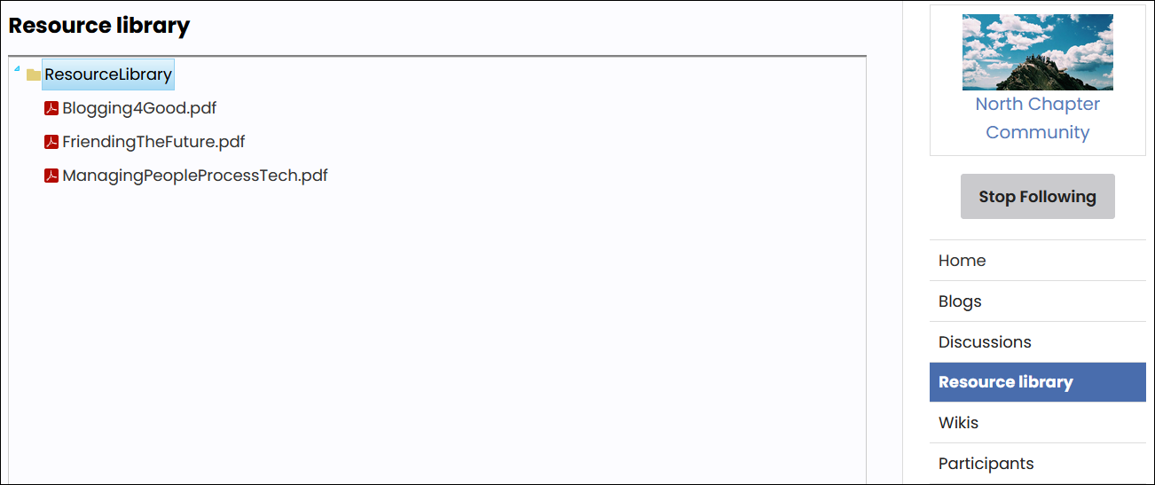 Example resource library in community.