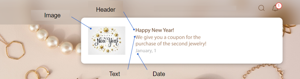 A typical App Inbox message
