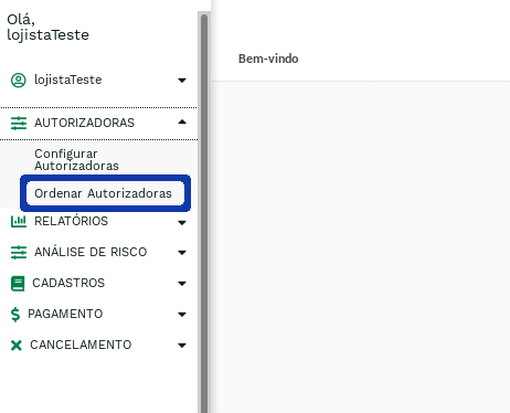 "Funcionalidade de Ordenação de Autorizadoras." -no-filter