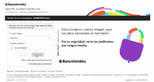 3\. User is redirected to his bank page to complete bank information