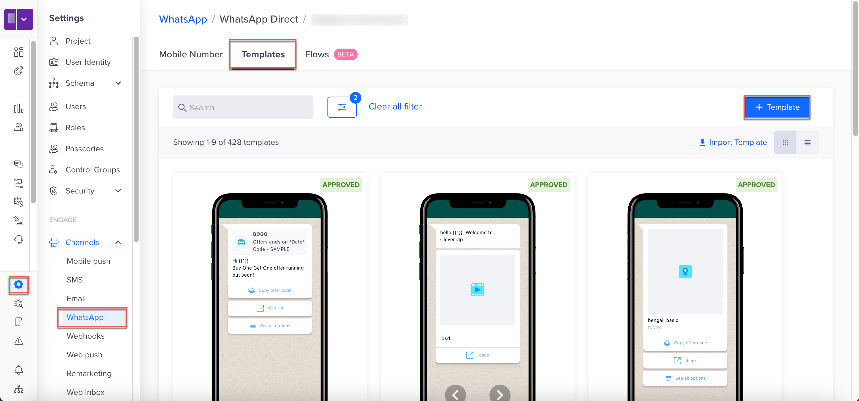 Create Template with Flows