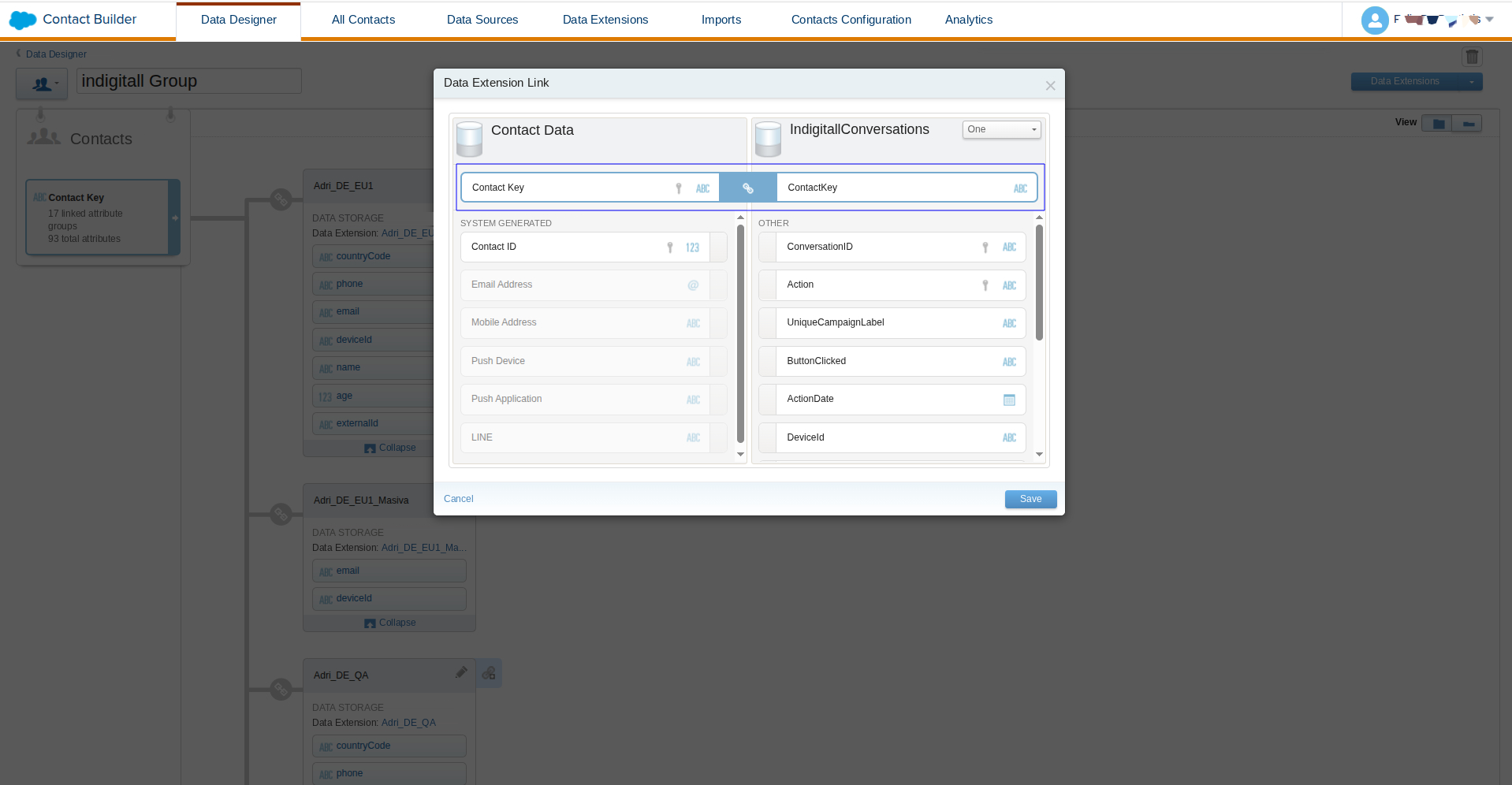 Data Extension IndigitallConversation