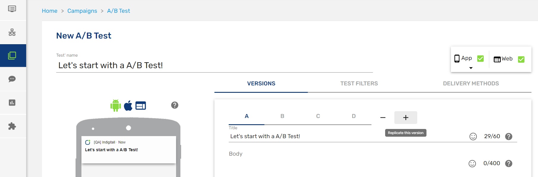 A/B test