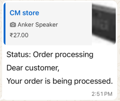 Example of an order_status message.