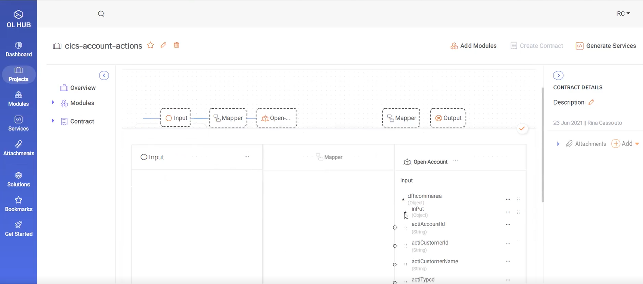 Open Account fields