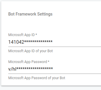 Configuring the Endpoint with the app credentials