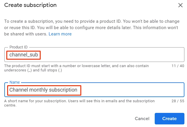 create subscription