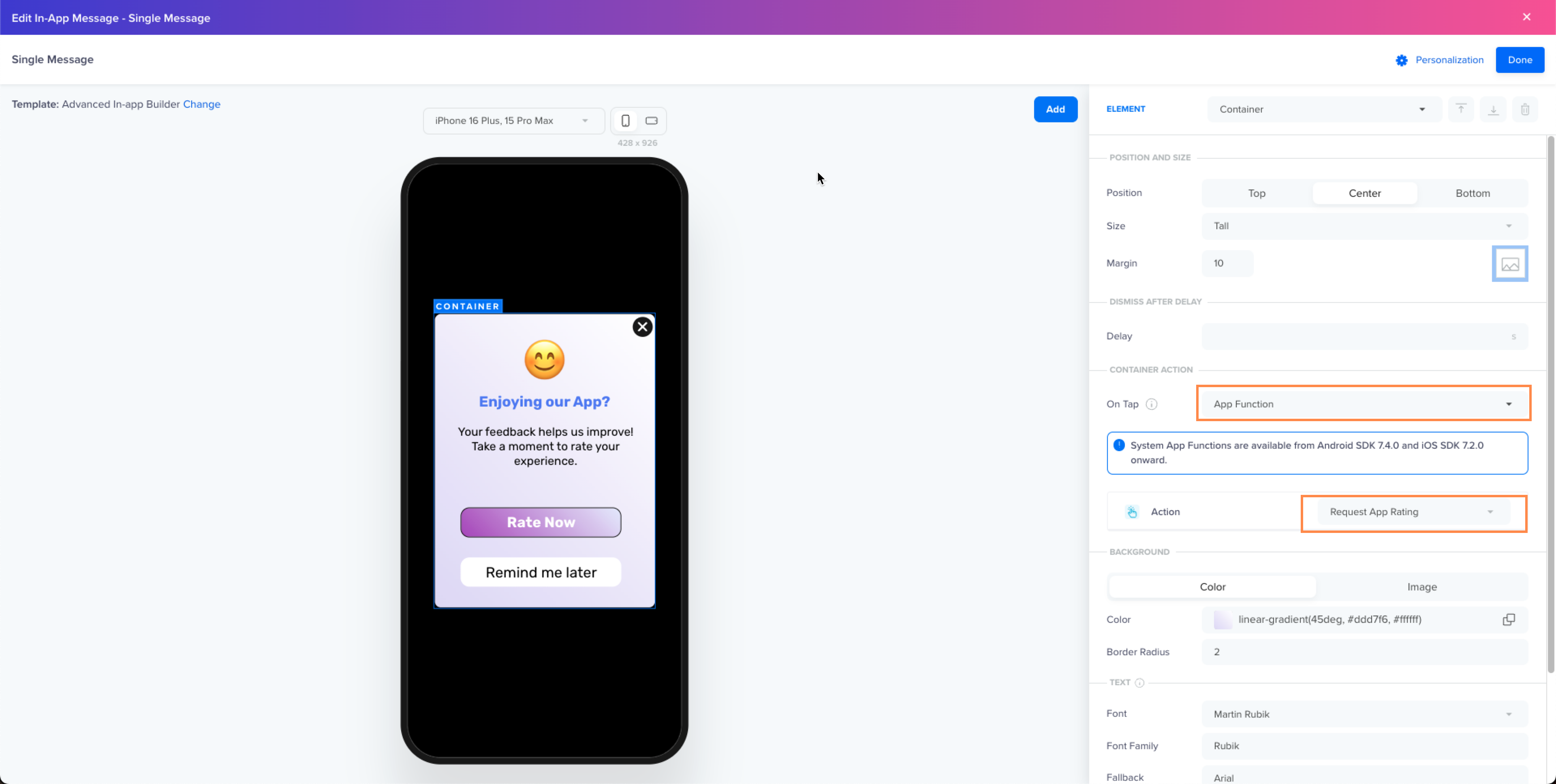 App Rating Primer Campaign