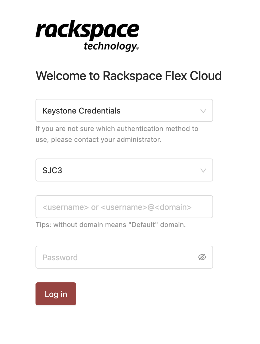 The login page for SJC