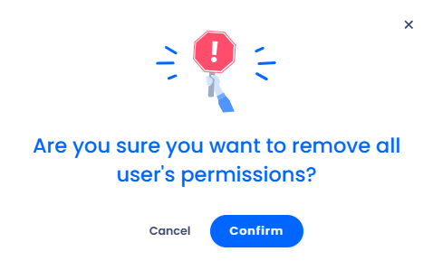 Removing all user's permissions confirmation dialog