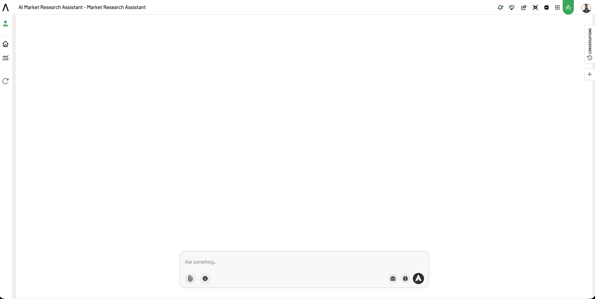 Agent preview – Conversations panel with new session button
