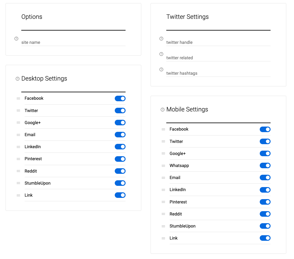 sharebar settings