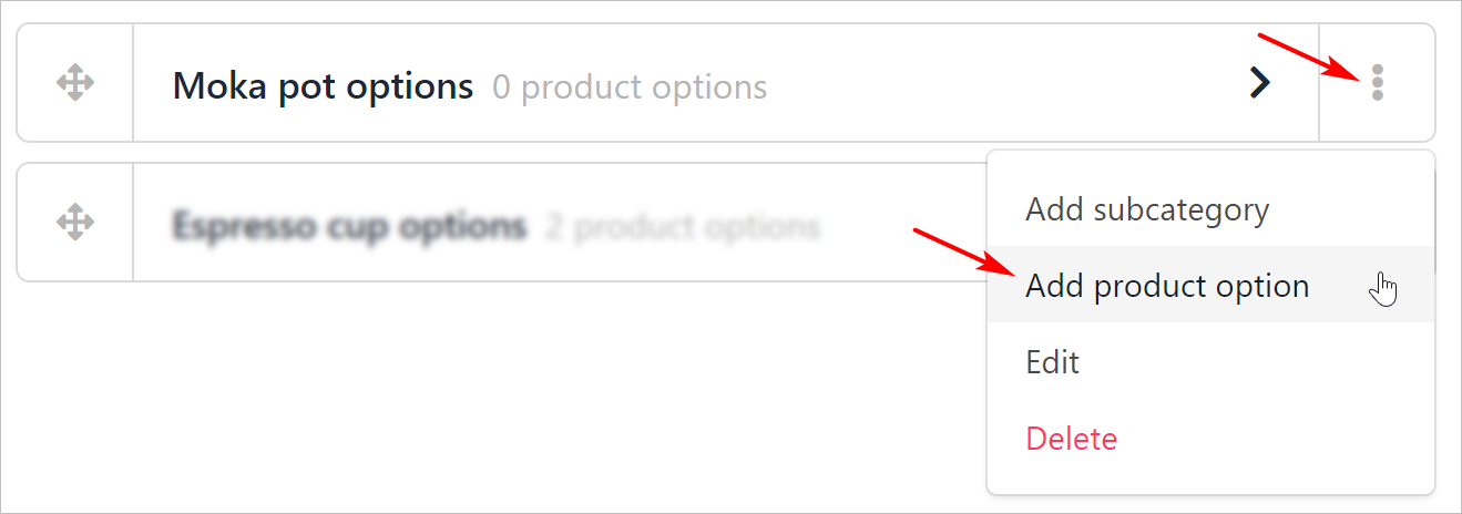 Select Add product option