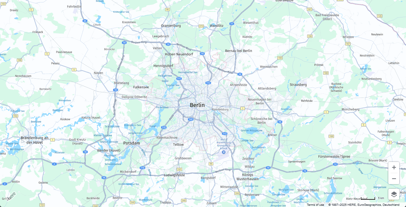 A basic HERE map with a UI component