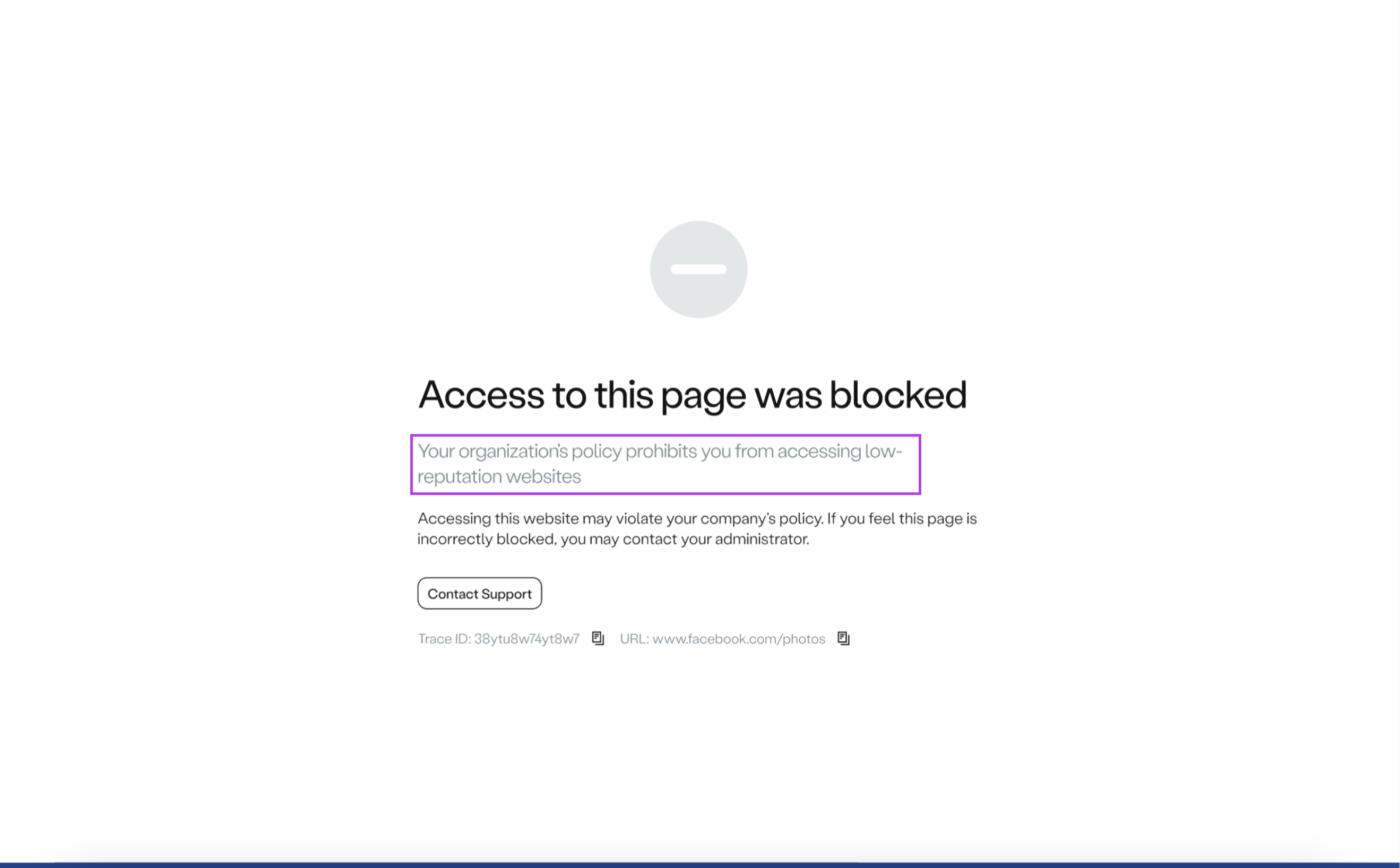 Access was blocked due to low reputation