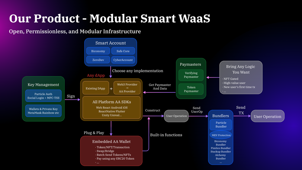 Full representation of Particle Network's Modular Smart WaaS.