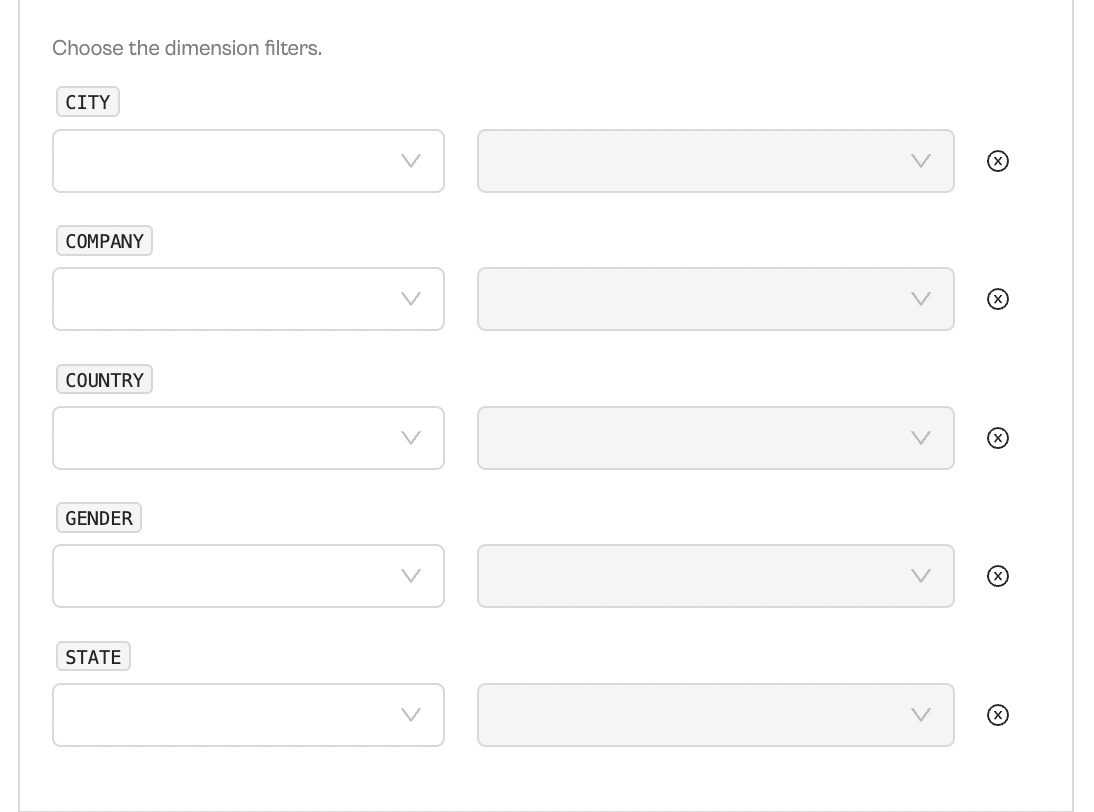 Funnel Filter options