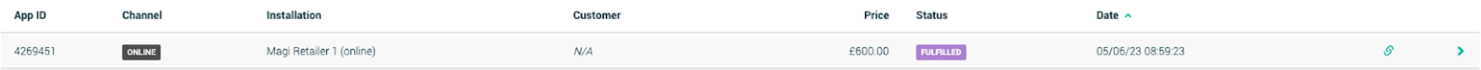You can observe this via the Backoffice application.