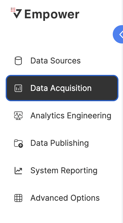 Click Data Acquisition to navigate to the module.