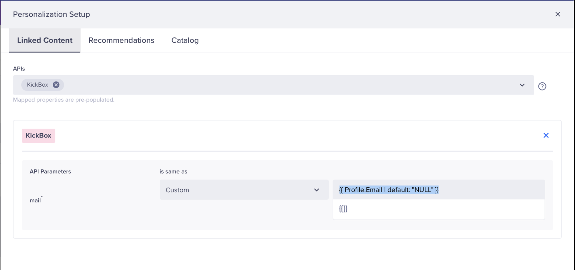 Personalization Setup