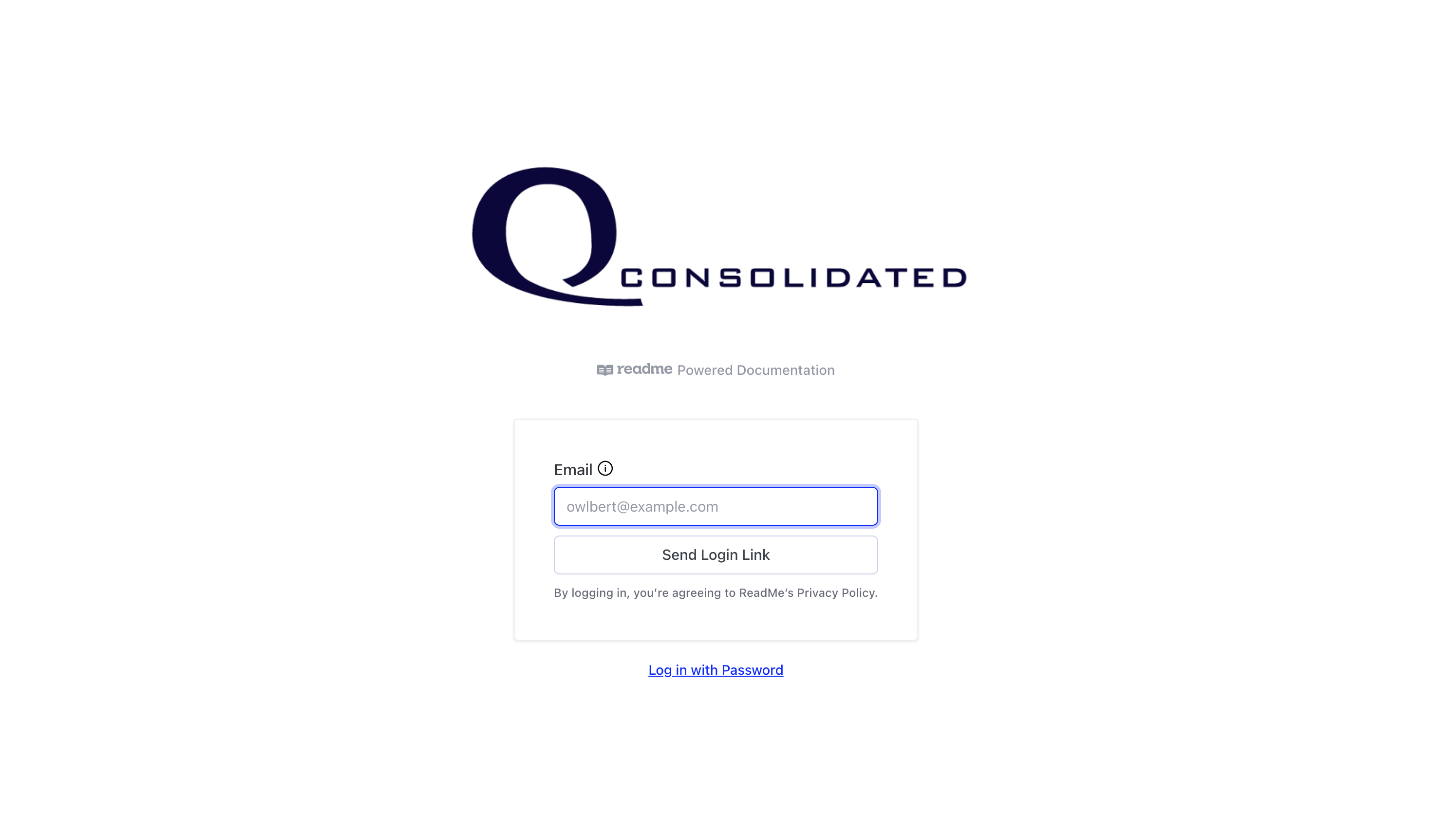 The login page for the Acme developer hub (powered by ReadMe)! 🦉