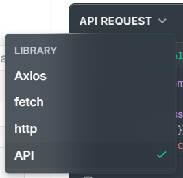 Library dropdown list