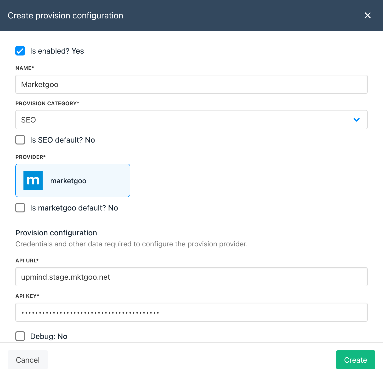 Customer Server Configuration View