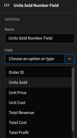 Selecting a field from the form schema