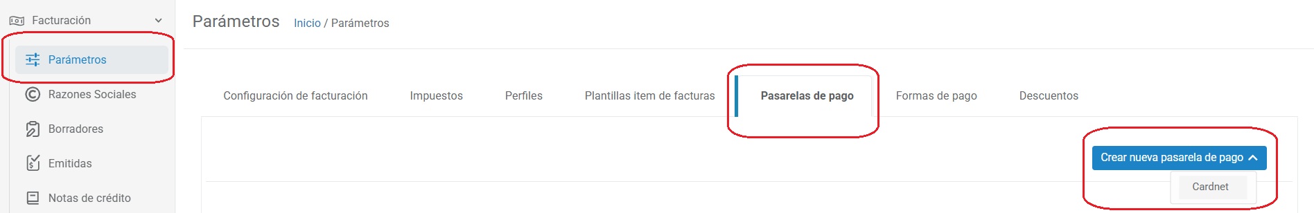 Configurar la pasarela de pago CardNet en Wispro