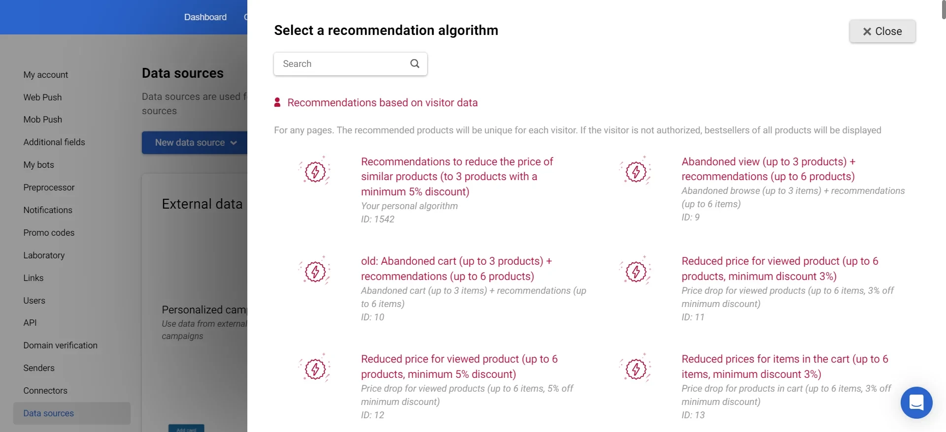 Recommendations based on visitor data