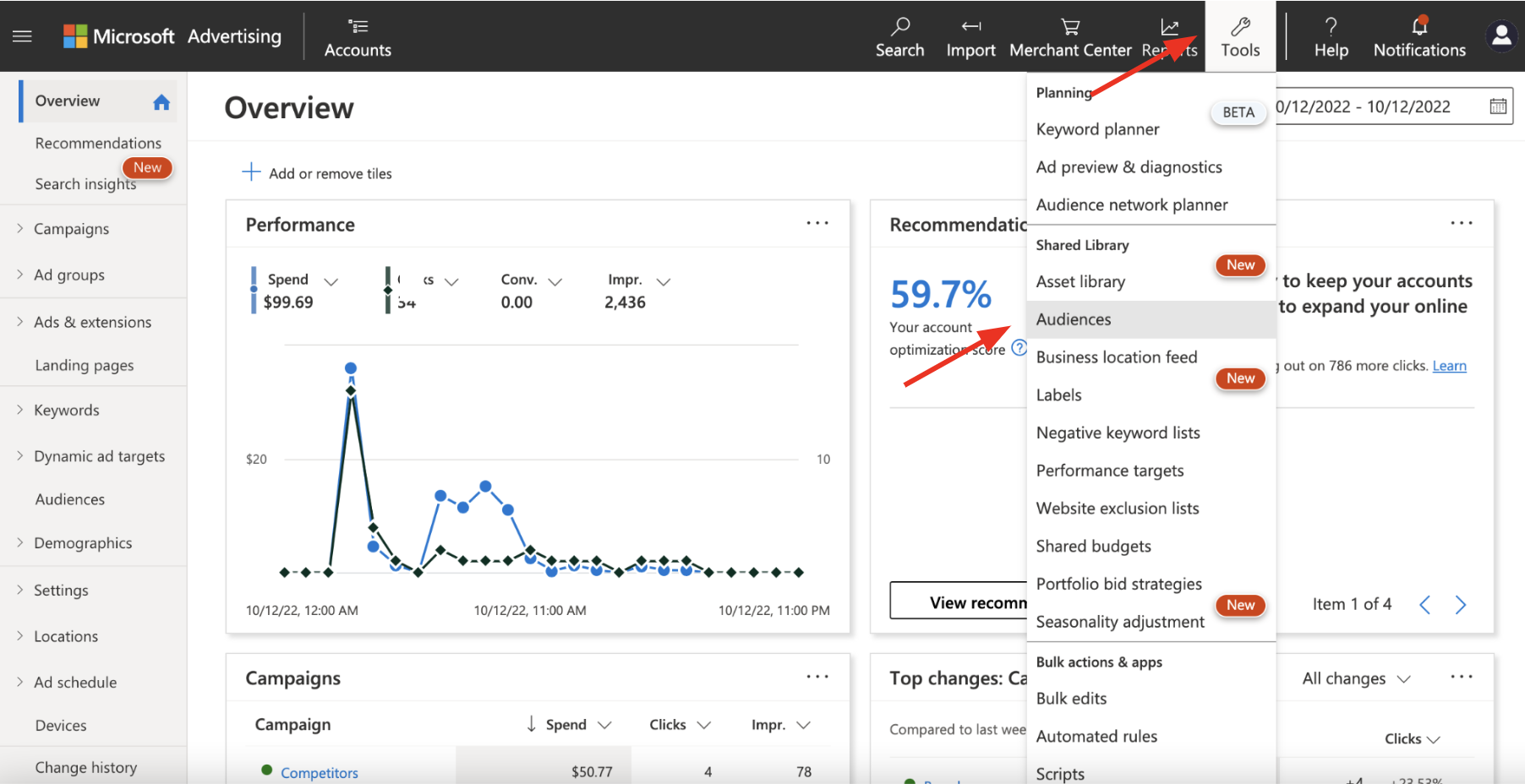 microsoft ads audiences